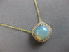 2.43CT DIAMOND & AAA AUSTRALIAN OPAL 14KT YELLOW GOLD CUSHION FLOATING PENDANT