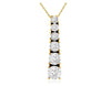 ESTATE .20CT DIAMOND 14K YELLOW GOLD 3D 6 STONE JOURNEY CLASSIC FLOATING PENDANT