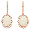 6.7CT DIAMOND & AAA OPAL 14KT ROSE GOLD 3D OVAL & ROUND CLASSIC HANGING EARRINGS