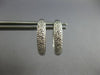 ESTATE .15CT DIAMOND 14KT WHITE GOLD 3D CLASSIC PAVE HUGGIE HANGING EARRINGS