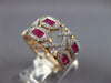 WIDE 1.92CT DIAMOND & AAA RUBY 18KT WHITE & ROSE GOLD ROUND & BAGUETTE FUN RING