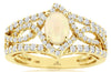 ESTATE 1.15CT DIAMOND & AAA OPAL 14KT YELLOW GOLD OVAL & ROUND FILIGREE FUN RING