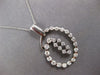 ESTATE LARGE .42CT DIAMOND 18KT WHITE GOLD 3D OVAL SWIRL FUN FLOATING PENDANT