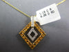 1.39CT DIAMOND & AAA CITRINE 18KT YELLOW GOLD DIAMOND SHAPE FUN FLOATING PENDANT