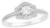 ESTATE .47CT DIAMOND 14KT YELLOW GOLD 3D ROUND FLORAL DESIGN ENGAGEMENT RING