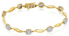 .63CT DIAMOND 14KT 2 TONE GOLD MULTI FLOWER LEAF BY THE YARD FUN TENNIS BRACELET