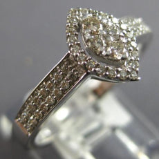 .33CT DIAMOND 14K WHITE GOLD 3D CLUSTER MARQUISE SHAPE HALO FRIENDSHIP LOVE RING