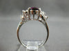 LARGE 2.12CT DIAMOND & AAA RHODOLITE 14K WHITE GOLD OVAL & ROUND ENGAGEMENT RING