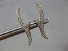 ESTATE .18CT DIAMOND 14KT WHITE GOLD 3D CLASSIC DOUBLE LEAF EAR CLIMBER EARRINGS
