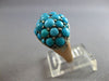 ANTIQUE WIDE AAA TURQUOISE 14KT ROSE GOLD HANDCRAFTED DOME SHAPE FUN RING #28087