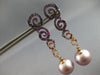 LARGE 1.38CT DIAMOND & AAA MULTI GEM & SOUTH SEA PEARL 18K ROSE GOLD 3D EARRINGS