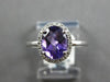 1.31CT DIAMOND & AAA AMETHYST 14KT WHITE GOLD OVAL & ROUND MULTI HEART LOVE RING