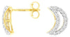 ESTATE .33CT DIAMOND 14K YELLOW GOLD 3D CLASSIC MOON CRESCENT LOVE STUD EARRINGS