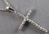 ESTATE SMALL .16CT DIAMOND 14KT WHITE GOLD 3D CLASSIC CROSS FLOATING PENDANT