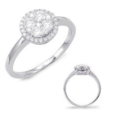 .58CT DIAMOND 14KT WHITE GOLD 3D CLASSIC ROUND INVISIBLE FLOWER HALO FUN RING