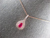 .64CT DIAMOND & AAA RUBY 14KT ROSE GOLD 3D PEAR SHAPE & ROUND TEAR DROP PENDANT