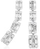1.14CT DIAMOND 14KT WHITE GOLD 3D CLUSTER GRADUATING JOURNEY HANGING EARRINGS