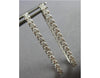 ESTATE LARGE 1.52CT DIAMOND 14K WHITE GOLD INSIDE OUT RECTANGULAR HOOP HANGING EARRINGS