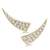 ESTATE .25CT DIAMOND 14KT YELLOW GOLD CLASSIC TRIANGULAR ELONGATED FUN EARRINGS