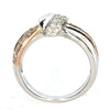 ESTATE .35CT WHITE & PINK DIAMOND 18KT WHITE AND ROSE GOLD 3D LOVE KNOT FUN RING