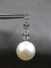 EXTRA LARGE 1.20CT DIAMOND & AAA SOUTH SEA PEARL 18K WHITE GOLD HANGING EARRINGS