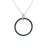 .54CT DIAMOND & AAA SAPPHIRE 18KT WIHTE GOLD 3D CIRCLE OF LIFE FLOATING PENDANT
