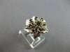 ANTIQUE LARGE .40CT AAA GARNET 14KT WHITE GOLD FLOWER SEMI MOUNT ENGAGEMENT RING