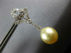 ESTATE LARGE .76CT DIAMOND & AAA GOLDEN SOUTH SEA PEARL 18KT WHITE GOLD EARRINGS