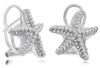 ESTATE .35CT DIAMOND 14KT WHITE GOLD 3D LUCKY STARFISH FUN CLIP ON EARRINGS