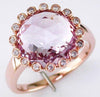 LARGE 6.06CT DIAMOND & AAA AMETHYST 14K ROSE GOLD ROUND BEZEL ETOILE FLOWER RING