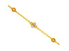 0.14CT DIAMOND 14KT YELLOW GOLD 4 LEAF CLOVER FLOWER BY THE YARD LOVE BRACELET