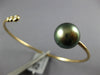 .1CT DIAMOND & AAA TAHITIAN PEARL 18K YELLOW GOLD 3 STONE ETOILE BANGLE BRACELET