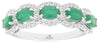ESTATE 1.94CT DIAMOND & AAA EMERALD 14KT WHITE GOLD 3D OVAL & ROUND 5 STONE RING