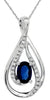 .68CT DIAMOND & AAA SAPPHIRE 14K WHITE GOLD OVAL & ROUND TEAR DROP INFINITY RING