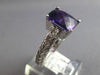 LARGE 3.07CT DIAMOND & AAA AMETHYST 14KT WHITE GOLD 3D CUSHION & ROUND LOVE RING