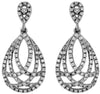 ESTATE .50CT DIAMOND 14KT WHITE GOLD CRISS CROSS TEAR DROP FUN HANGING EARRINGS