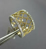 WIDE .80CT DIAMOND 14KT 2 TONE GOLD 3D SQUARE CRISS CROSS ETERNITY LOVE RING