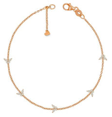 .81CT DIAMOND 18KT ROSE GOLD 3D ROUND & MARQUISE BY THE YARD BUTTERFLY BRACELET