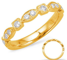 .26CT DIAMOND 14KT YELLOW GOLD 3D ROUND MARQUISE SHAPE & SQUARE ANNIVERSARY RING