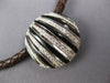 ESTATE LARGE .92CT DIAMOND & BLACK ENAMEL 14KT WHITE GOLD SHELL FLOATING PENDANT