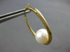 LARGE .55CT DIAMOND & AAA SOUTH SEA PEARL 18KT YELLOW GOLD HOOP HANGING EARRINGS