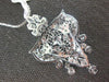 LARGE .72CT DIAMOND 18KT WHITE GOLD FILIGREE FLOWER CHANDELIER FLOATING PENDANT