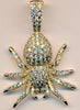 ESTATE 1.25CT DIAMOND 14K YELLOW GOLD 3D CLASSIC ROUND CRAB FUN FLOATING PENDANT