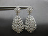 ESTATE LARGE 5.51CT DIAMOND 18KT WHITE GOLD CLUSTER TEAR DROP HANGING EARRINGS