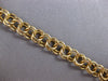 ESTATE LONG 14KT YELLOW GOLD 3D CLASSIC SOLID DOUBLE LINK CHARM BRACELET