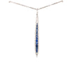 .85CT DIAMOND & AAA SAPPHIRE 18KT WHITE GOLD 3D GRADUATING BAR FLOATING PENDANT