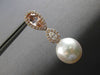 2.94CT WHITE & CANARY DIAMOND AAA MORGANITE & AAA PEARL 18KT ROSE GOLD EARRINGS