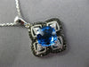 ESTATE 3.03CT DIAMOND & BLUE TOPAZ 14KT WHITE & BLACK GOLD OPEN FILIGREE PENDANT