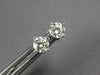 ESTATE .79CT DIAMOND 18KT WHITE GOLD 3D CLASSIC ROUND FOUR PRONG STUD EARRINGS