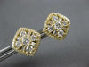 LARGE 1.36CT DIAMOND 14KT YELLOW GOLD 3D ROUND & BAGUETTE FLOWER STUD EARRINGS
